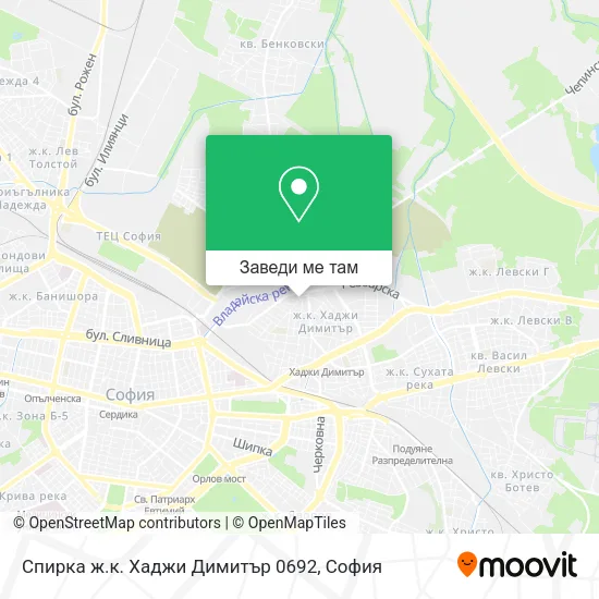 Спирка  ж.к. Хаджи Димитър  0692 карта