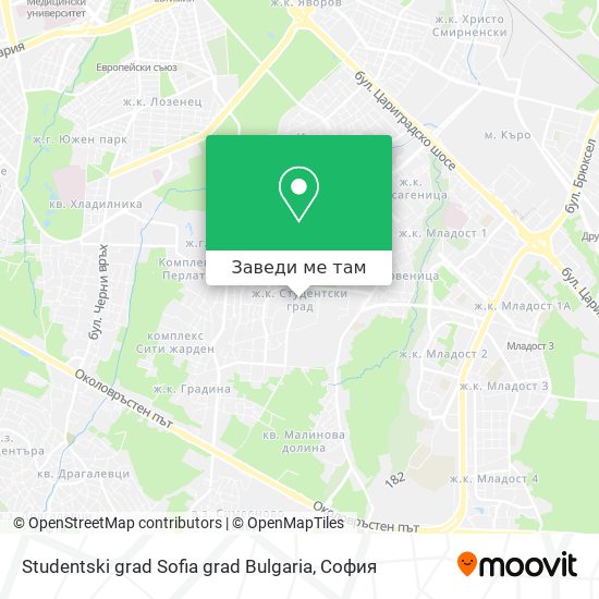 Studentski grad Sofia grad Bulgaria карта