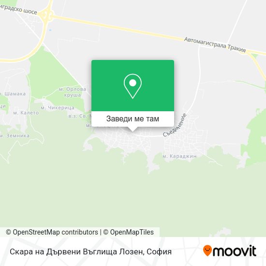 Скара на Дървени Въглища Лозен карта