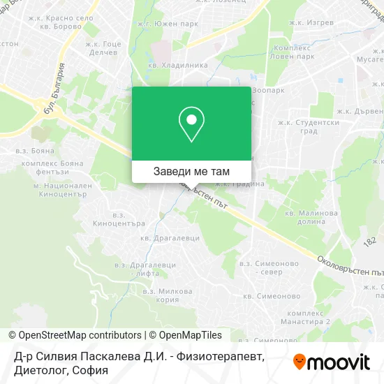 Д-р Силвия Паскалева Д.И. - Физиотерапевт, Диетолог карта