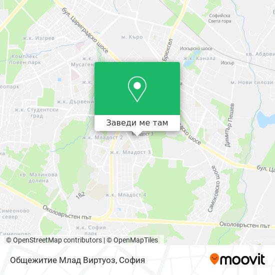 Общежитие Млад Виртуоз карта