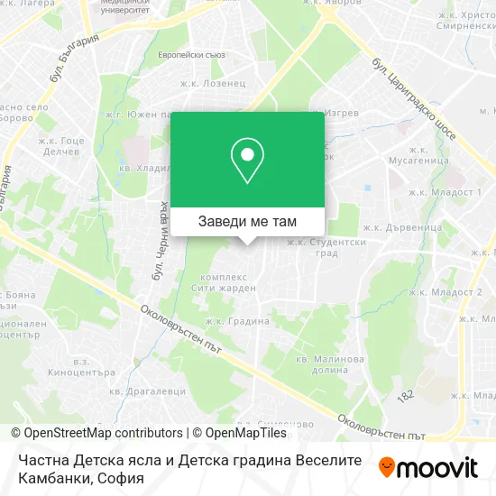 Частна Детска ясла и Детска градина Веселите Камбанки карта