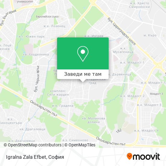 Igralna Zala Efbet карта