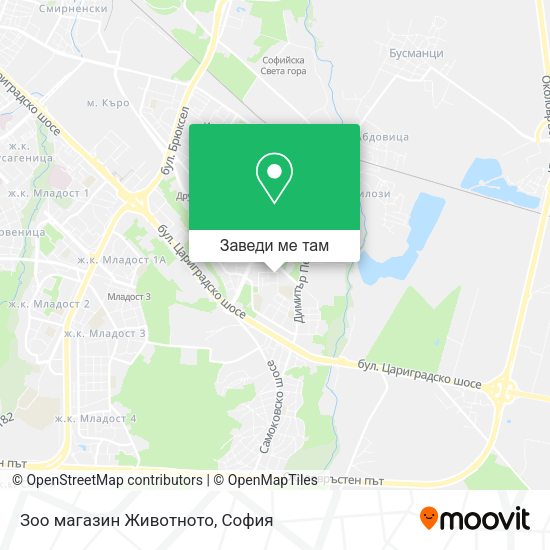 Зоо магазин Животното карта