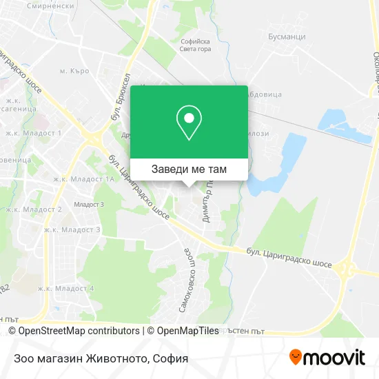 Зоо магазин Животното карта