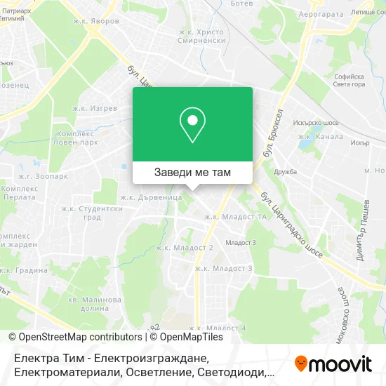 Електра Тим - Електроизграждане, Електроматериали, Осветление, Светодиоди карта