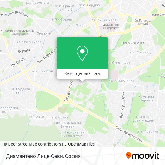 Диамантено Лице-Севи карта