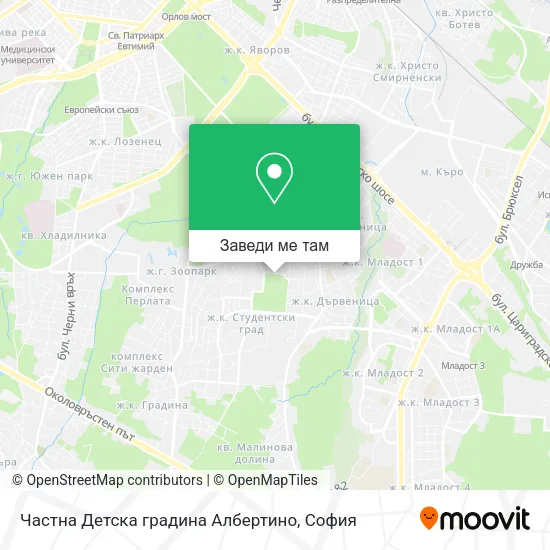 Частна Детска градина Албертино карта