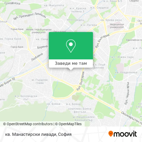 кв. Манастирски ливади карта