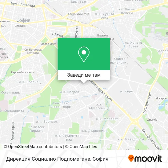 Дирекция Социално Подпомагане карта