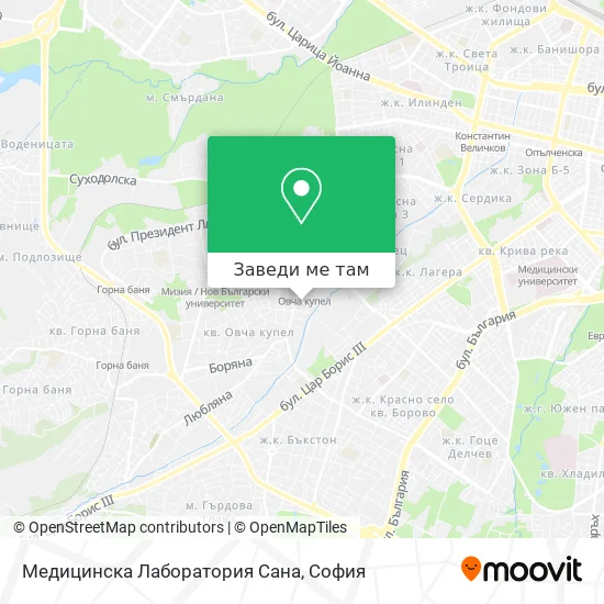 Медицинска Лаборатория Сана карта