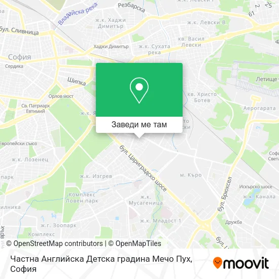 Частна Английска Детска градина Мечо Пух карта