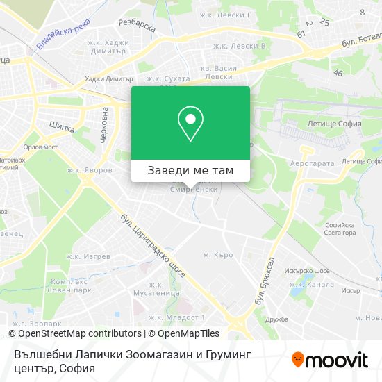 Вълшебни Лапички Зоомагазин и Груминг център карта