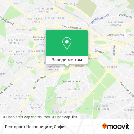 Ресторант Часовниците карта