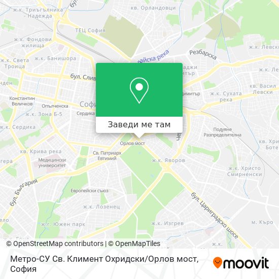 Метро-СУ Св. Климент Охридски / Орлов мост карта