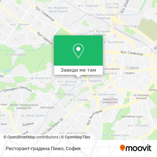 Ресторант-градина Пижо карта