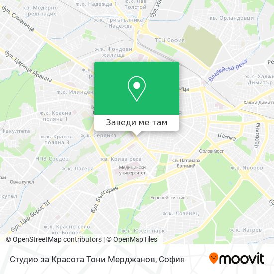 Студио за Красота Тони Мерджанов карта