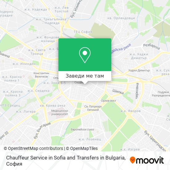 Chauffeur Service in Sofia and Transfers in Bulgaria карта