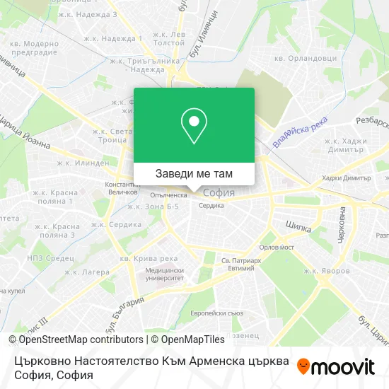 Църковно Настоятелство Към Арменска църква София карта