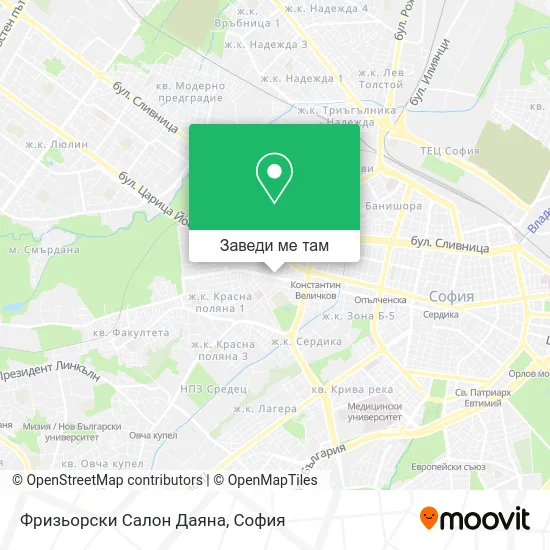 Фризьорски Салон Даяна карта