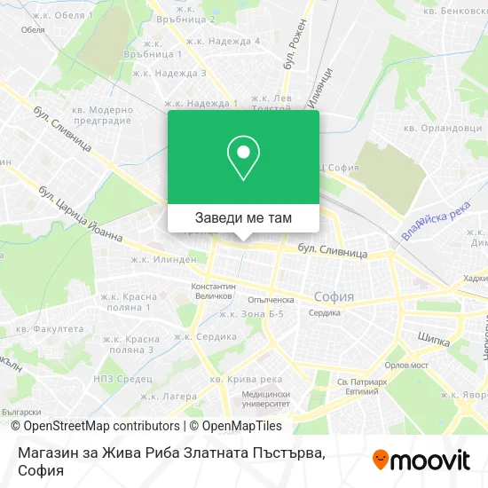 Магазин за Жива Риба Златната Пъстърва карта