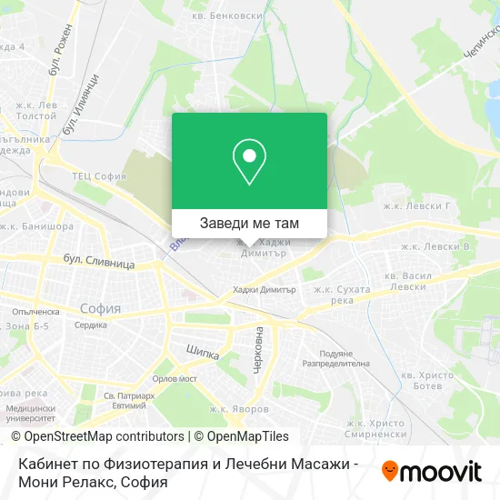 Кабинет по Физиотерапия и Лечебни Масажи - Мони Релакс карта
