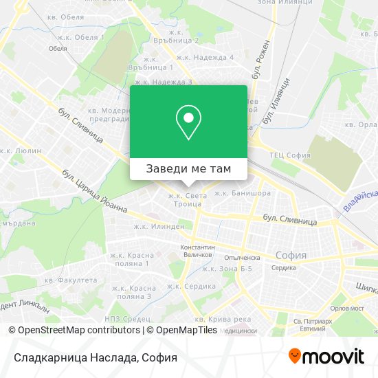 Сладкарница Наслада карта
