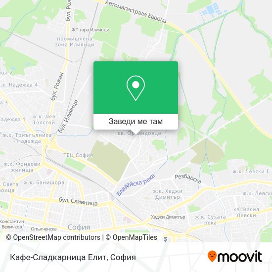 Кафе-Сладкарница Елит карта