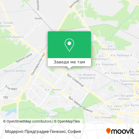 Модерно Предградие-Генезис карта
