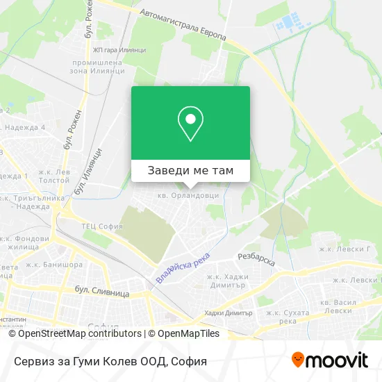 Сервиз за Гуми Колев ООД карта