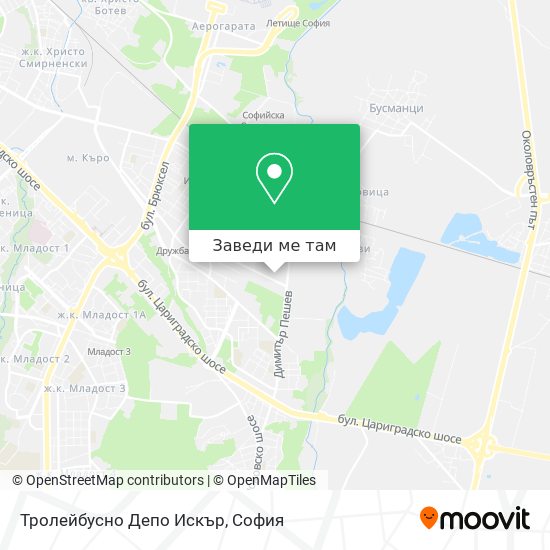 Тролейбусно Депо Искър карта