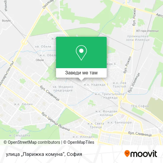 улица „Парижка комуна“ карта