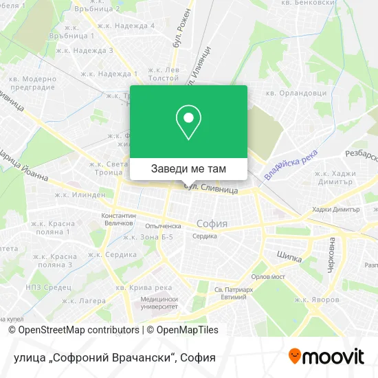 улица „Софроний Врачански“ карта