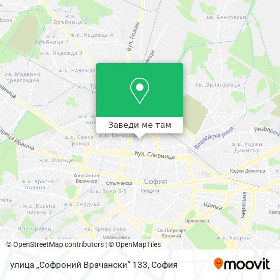 улица „Софроний Врачански“ 133 карта