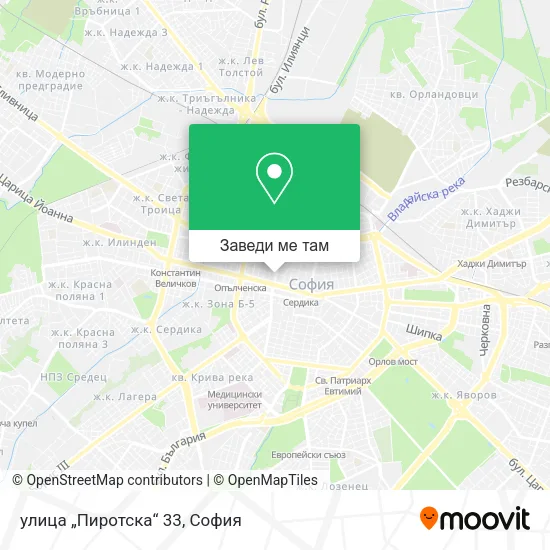 улица „Пиротска“ 33 карта