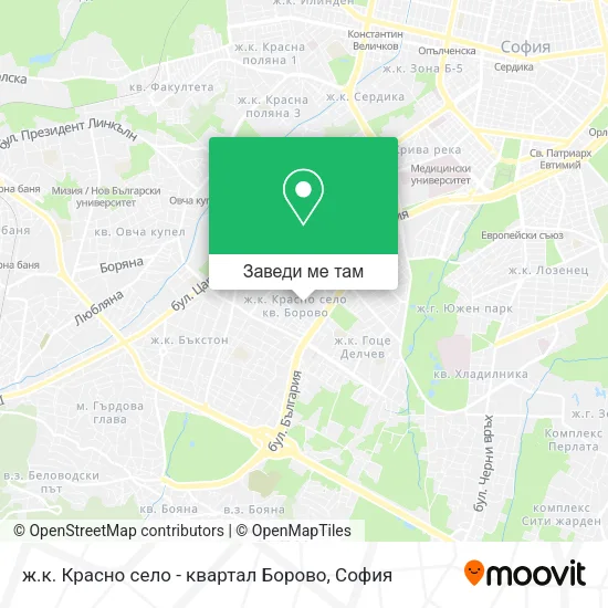 ж.к. Красно село - квартал Борово карта