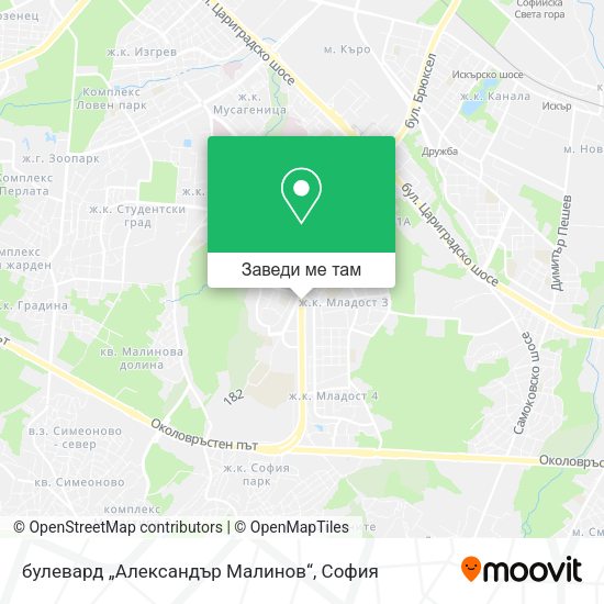 булевард „Александър Малинов“ карта
