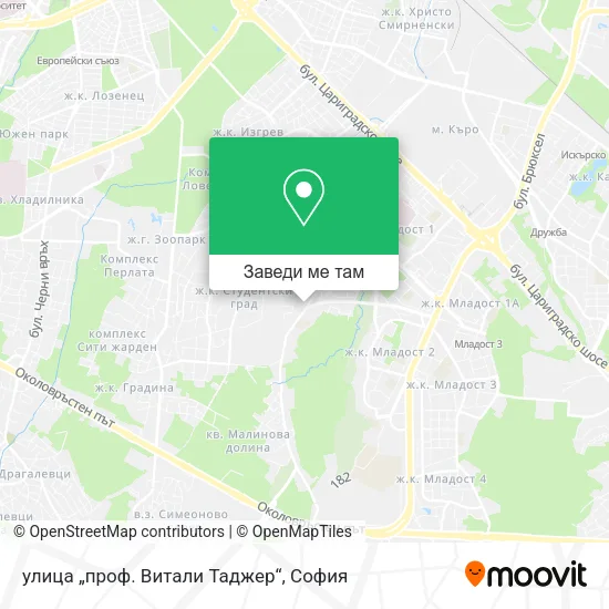 улица „проф. Витали Таджер“ карта
