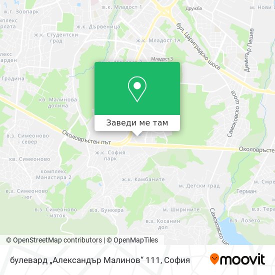 булевард „Александър Малинов“ 111 карта