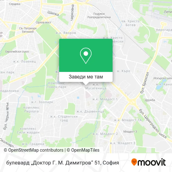 булевард „Доктор Г. М. Димитров“ 51 карта