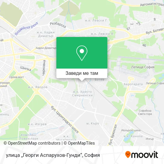 улица „Георги Аспарухов-Гунди“ карта