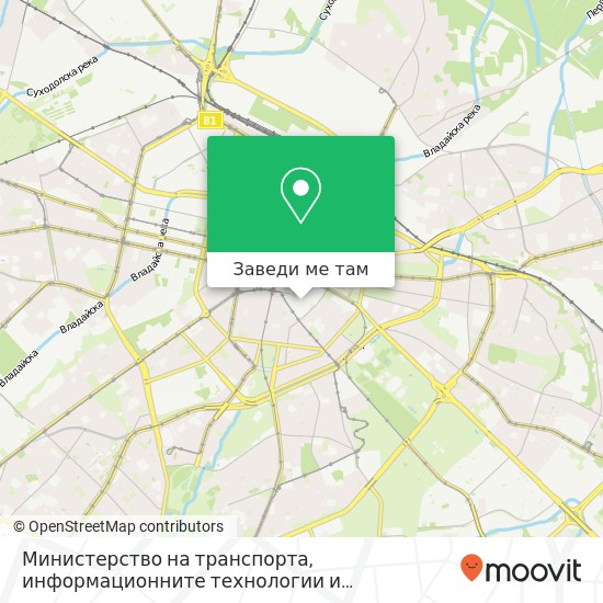 Министерство на транспорта, информационните технологии и съобщенията на Република България карта