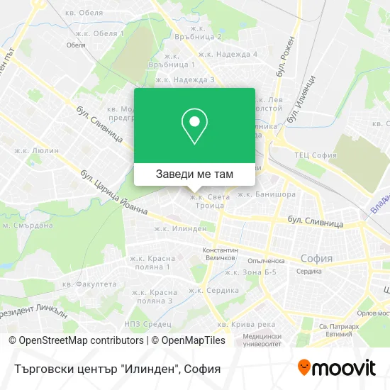 Търговски център "Илинден" карта