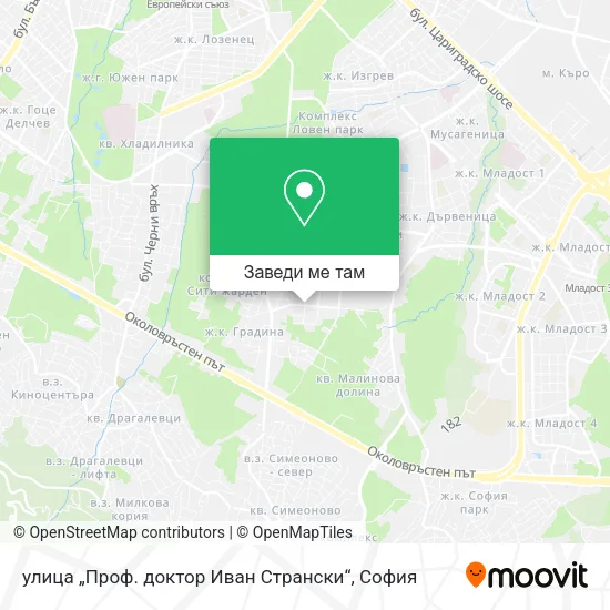 улица „Проф. доктор Иван Странски“ карта