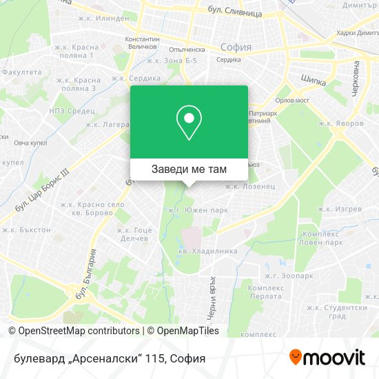 булевард „Арсеналски“ 115 карта