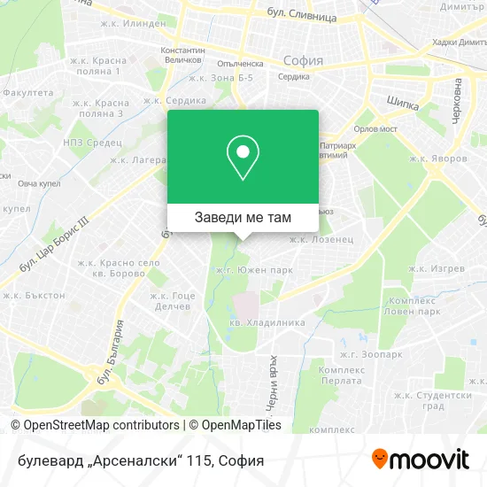 булевард „Арсеналски“ 115 карта