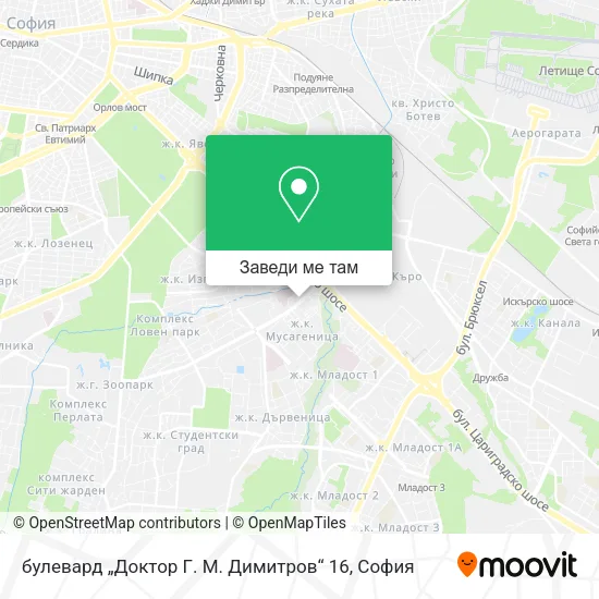 булевард „Доктор Г. М. Димитров“ 16 карта