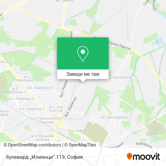 булевард „Илиянци“ 119 карта