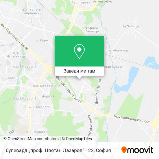 булевард „проф. Цветан Лазаров“ 122 карта
