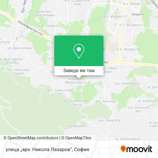 улица „арх. Никола Лазаров“ карта